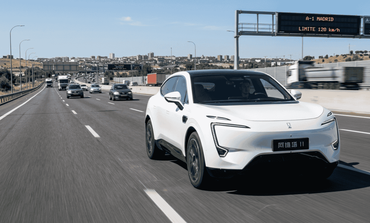 Avatr 11 SUV eléctrico de lujo con tecnología Huawei vista exterior lateral