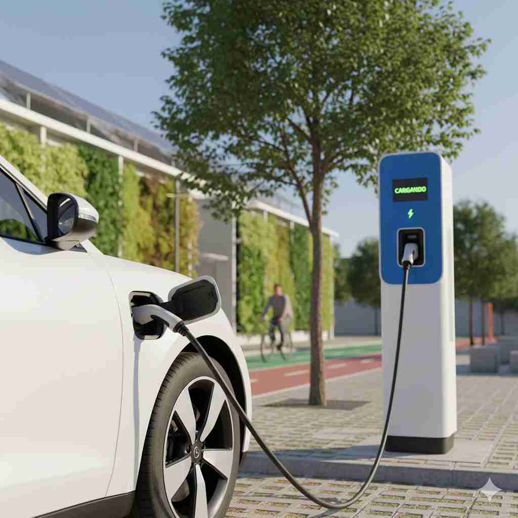 Coche híbrido enchufable cargando - Ventajas de los PHEV frente a híbridos convencionales