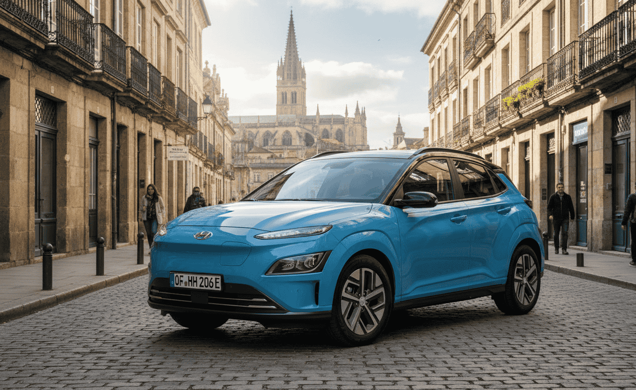Hyundai Kona Electric 2025, SUV compacto eléctrico con diseño deportivo