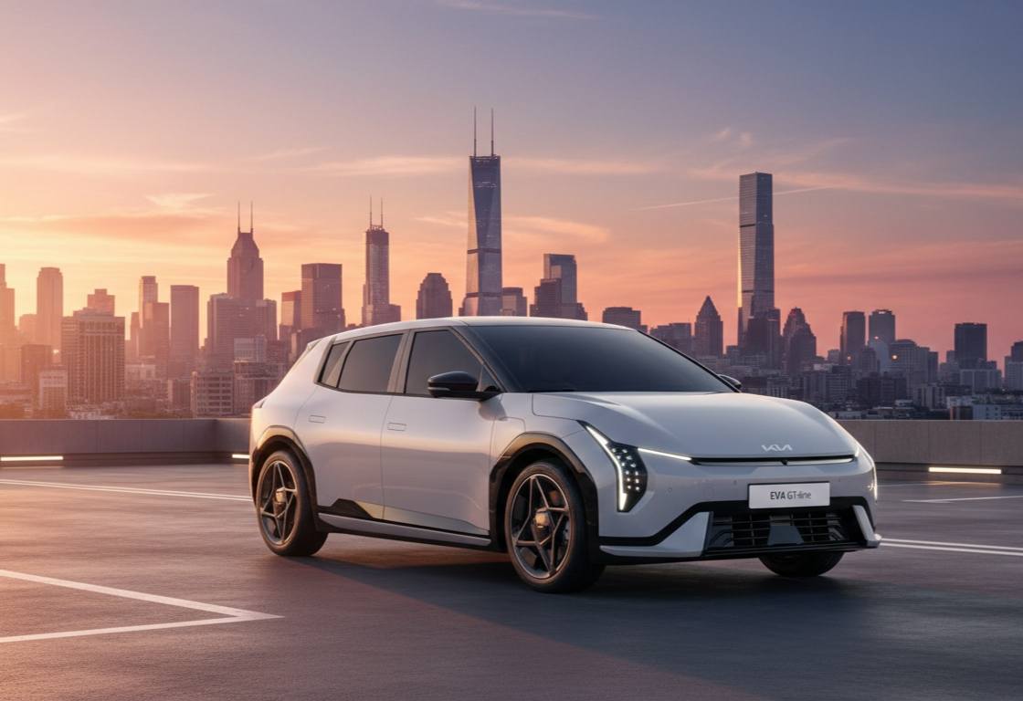 Kia EV4 sedán eléctrico exterior vista lateral mostrando diseño aerodinámico fastback