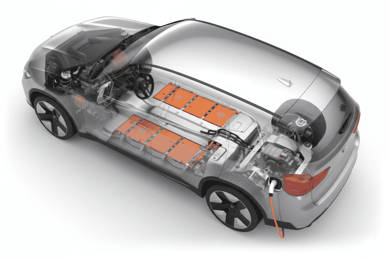 Motor eléctrico síncrono de imanes permanentes mostrando configuración de imanes en el rotor
