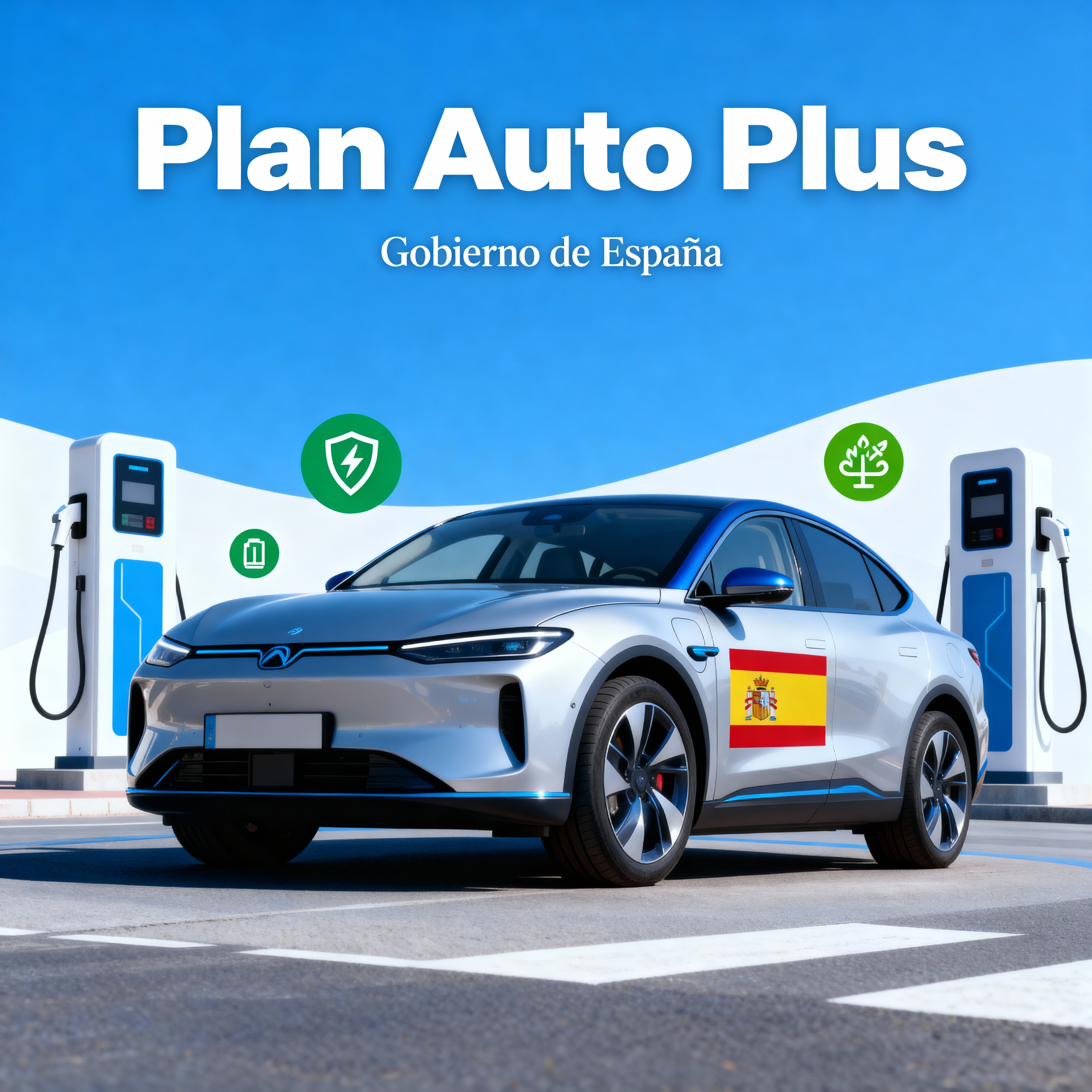 Presentación oficial del Plan Auto Plus con coches eléctricos y autoridades