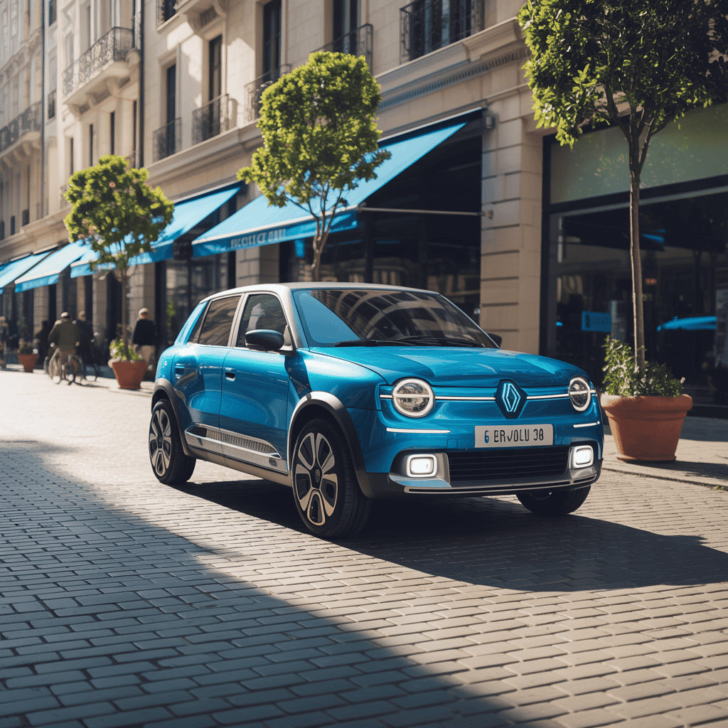 Renault 5 eléctrico - Vista lateral mostrando el diseño retro-moderno del nuevo modelo eléctrico francés